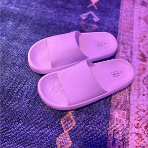 White Slide Sandals